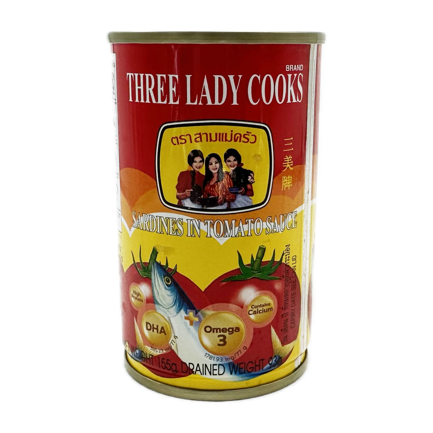 Sardines in Tomato Sauce Three lady Cooks Brand ปลาซาร์ดีนในซอสมะเขือเทศตราสามแม่ครัว - 155g