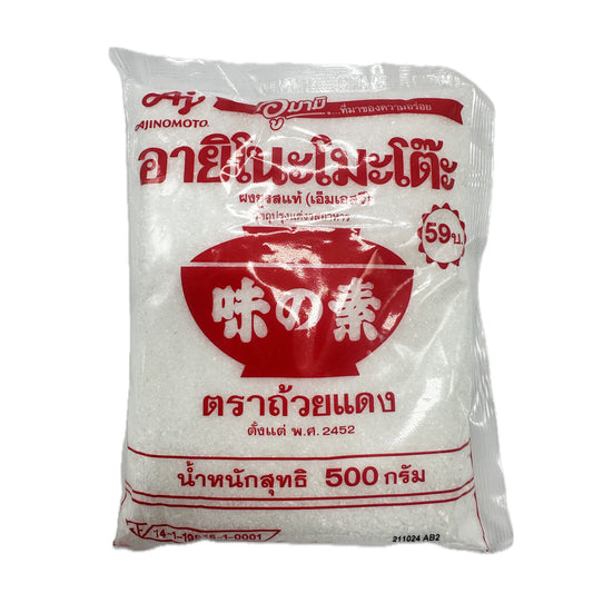 Ajinomoto อายิโนะโมะโต๊ะ ผงชูรสแท้ (เอ็มเอสจี) วัตถุปรุงแต่งอาหาร ตราถ้วยแดง - 500 g