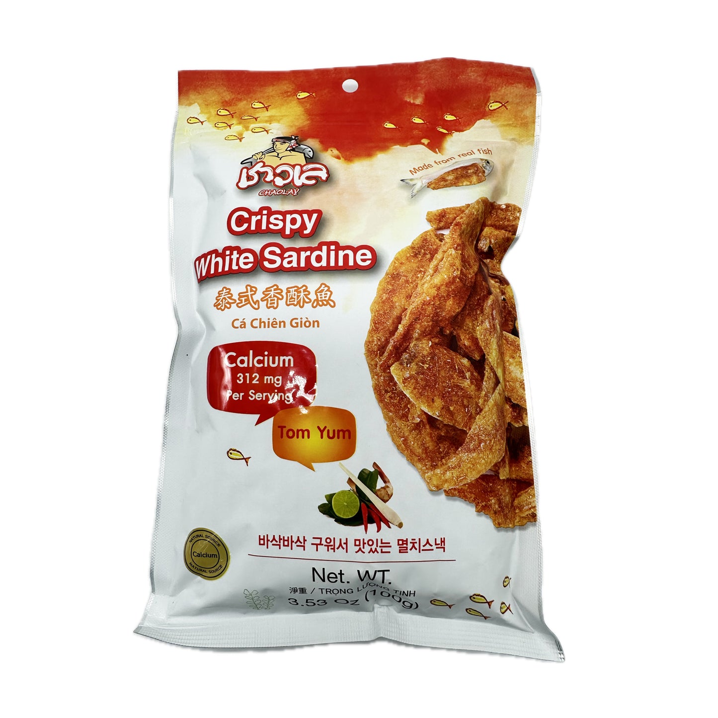 Chaolay Crispy White Sardine Original/ Tom Yum (ต้มยำ)/ Larb (ลาบ) - 3.53 oz