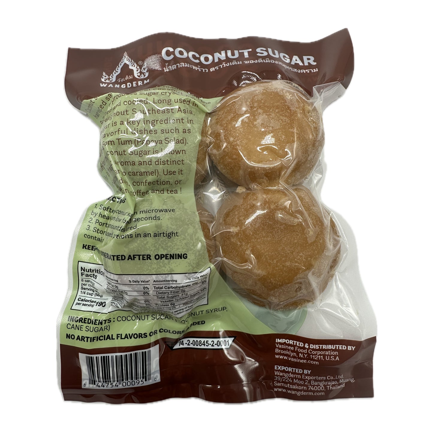 Wangderm Coconut Sugar Rounds น้ำตาลมะพร้าว ตราวังเดิม - 14oz