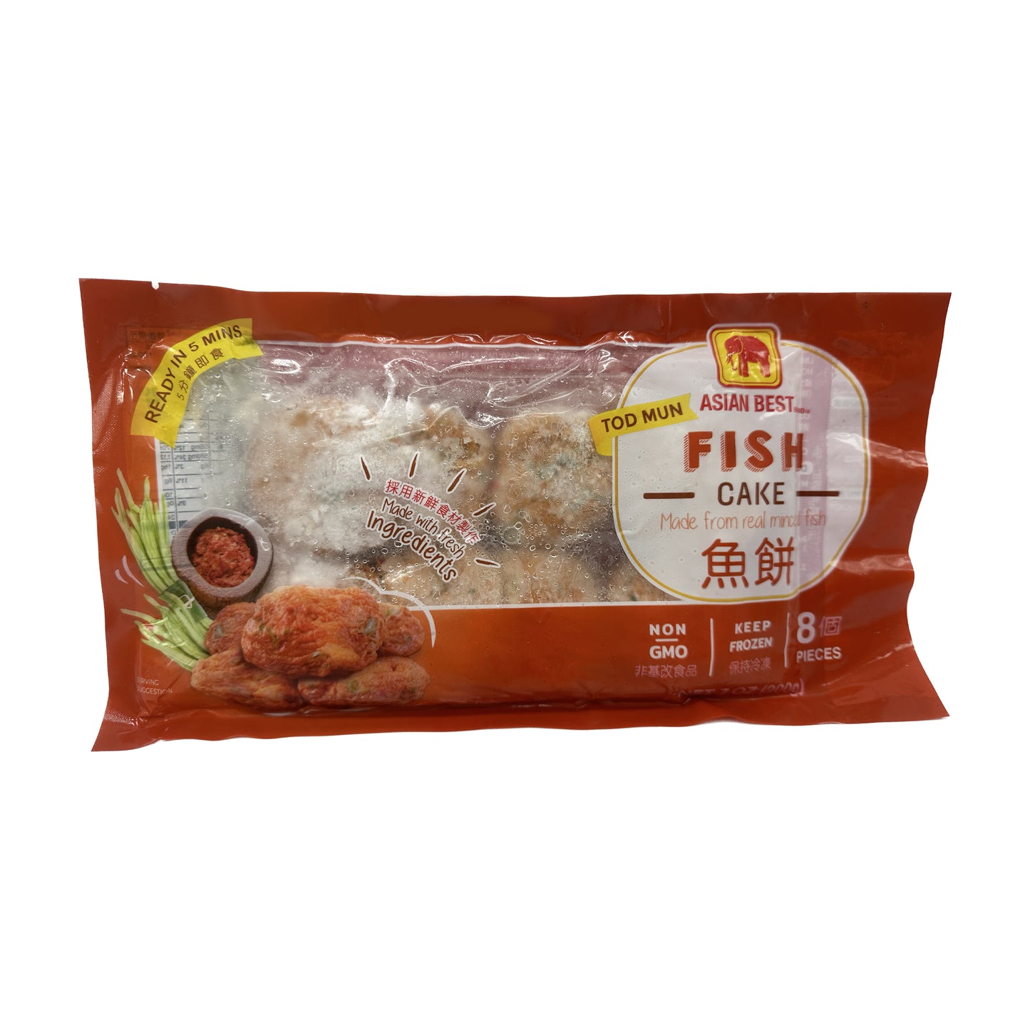 Asian Best Frozen Fried Fish Cake (Tod Mun) ทอดมันปลา แช่แข็ง - 7 oz