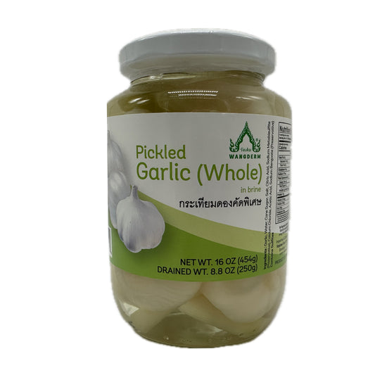 Whole Pickled Garlic in Brine by Wangderm กระเทียมดอง ตราวังเดิม - 16oz