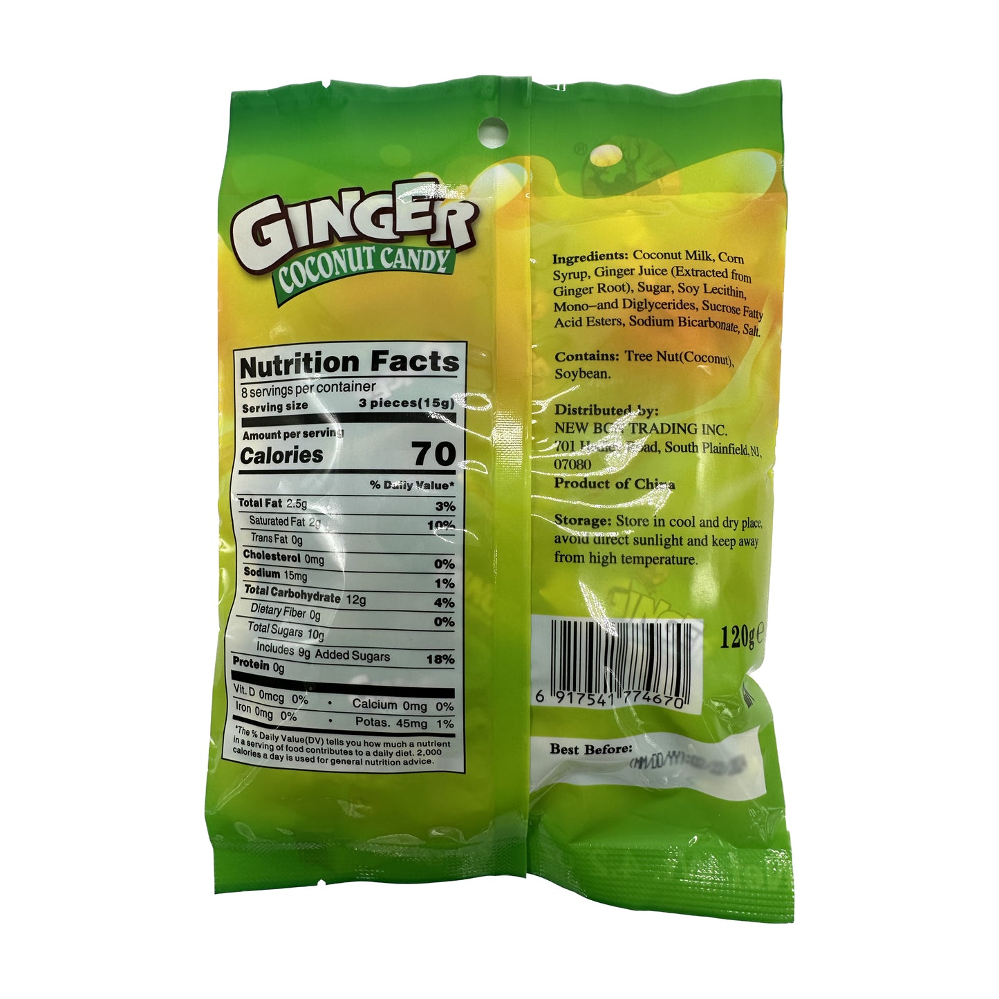 Ginger Coconut Hard Candy Keo Gung Dua - 4.3 oz