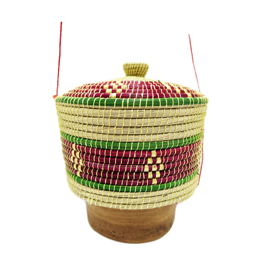 Sticky Rice Bamboo Box/Container/Basket, Thai Kratip กระติบข้าวเหนียว - Size 6.5"* 7.5"