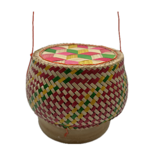 Sticky Rice Bamboo Box/Container/Basket, Thai Kratip กระติบข้าวเหนียว - Size 6"* 6"