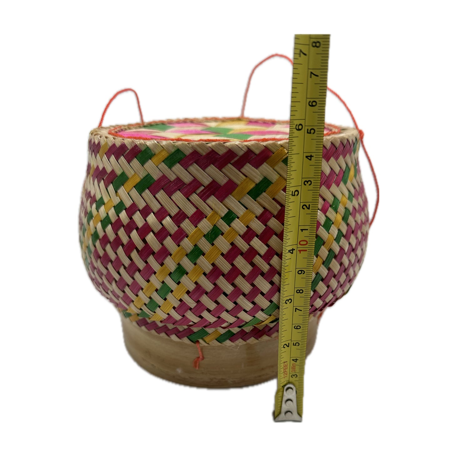 Sticky Rice Bamboo Box/Container/Basket, Thai Kratip กระติบข้าวเหนียว - Size 6"* 6"