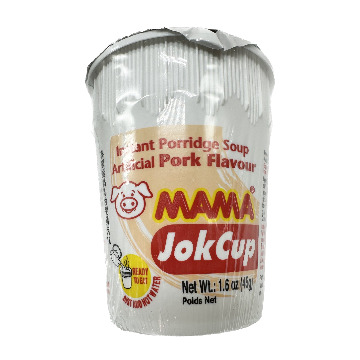 Mama Instant Porridge Soup Cup Jok Artificial Pork Flavor มาม่าโจ๊กคัพ รสหมู (ถ้วย) - 12x45g (1 Case)