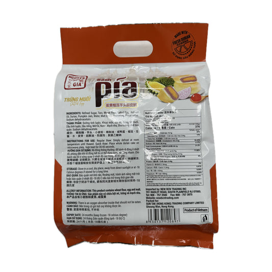 Nguyen Gia Banh Pia Cake No Artificial Color with Egg Yolk,Taro & Real Durian Filling - 400g