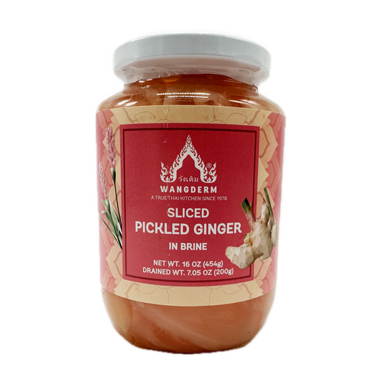 Sliced Pickled Ginger in Brine Wangderm Brand ขิงแผ่นดอง - 454g