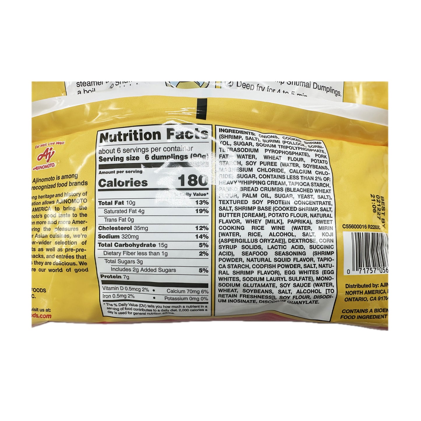 Shrimp Shumai Dumplings Ajinomoto Brand Family Pack - 17.46oz