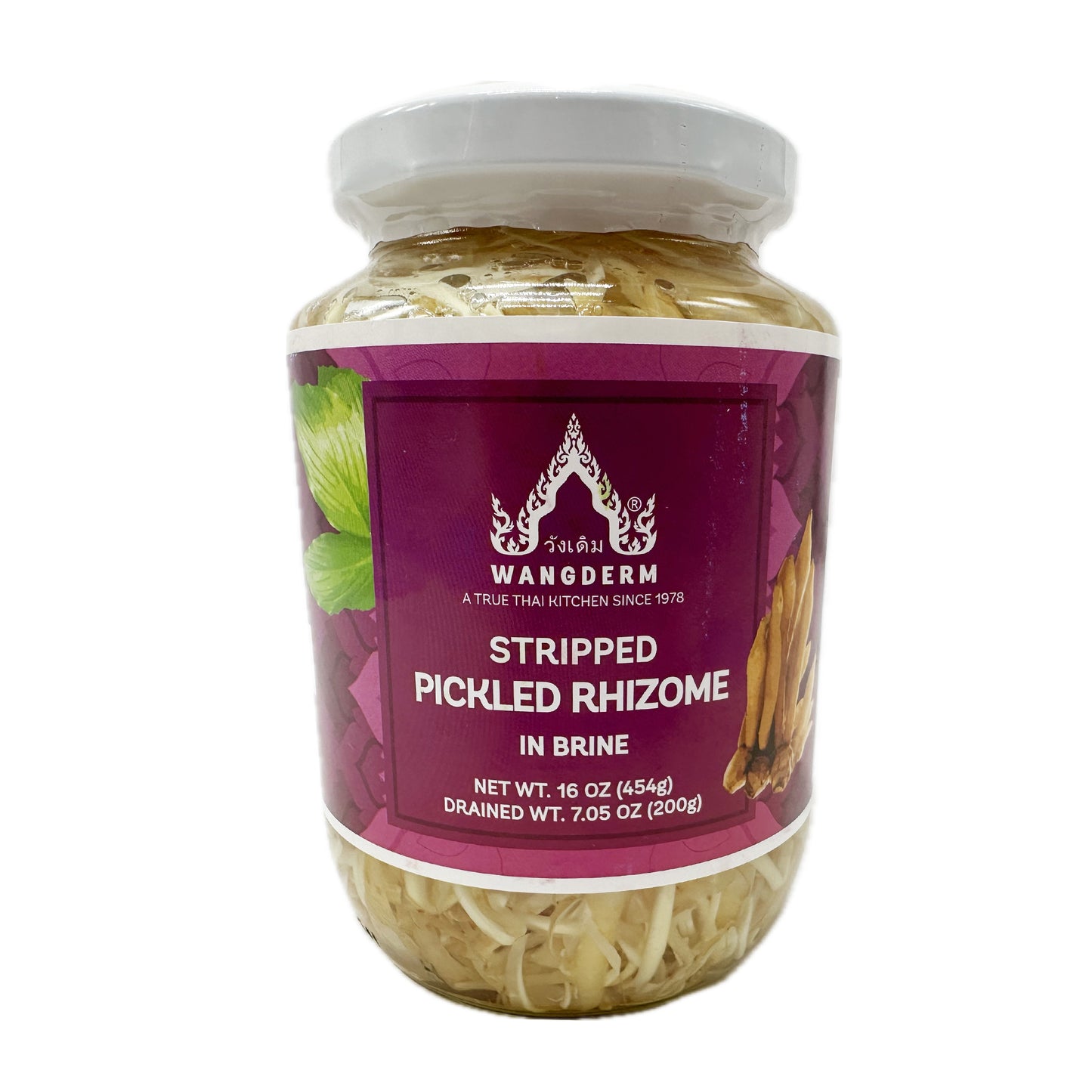 Stripped Pickled Rhizome in Brine by Wangderm กระชายฝอย ตราวังเดิม - 16oz