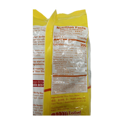 Asian Best Rice Sticks Noodle, Banh Pho Thuong Hang, Size M เส้นก๋วยเตี๋ยวจันทร์บูรณ์ ขนาดกลาง เอเชี่ยน เบสท์ - 1 lb