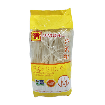 Asian Best Rice Sticks Noodle, Banh Pho Thuong Hang, Size M เส้นก๋วยเตี๋ยวจันทร์บูรณ์ ขนาดกลาง เอเชี่ยน เบสท์ - 1 lb