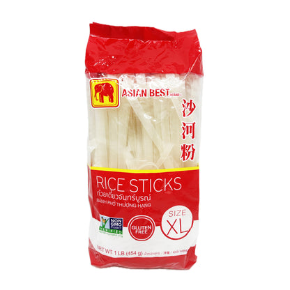 Asian Best Rice Sticks Noodle, Banh Pho Thuong Hang, Size XL เส้นก๋วยเตี๋ยวจันทร์บูรณ์ ขนาดใหญ่ เอเชี่ยน เบสท์ - 1 lb