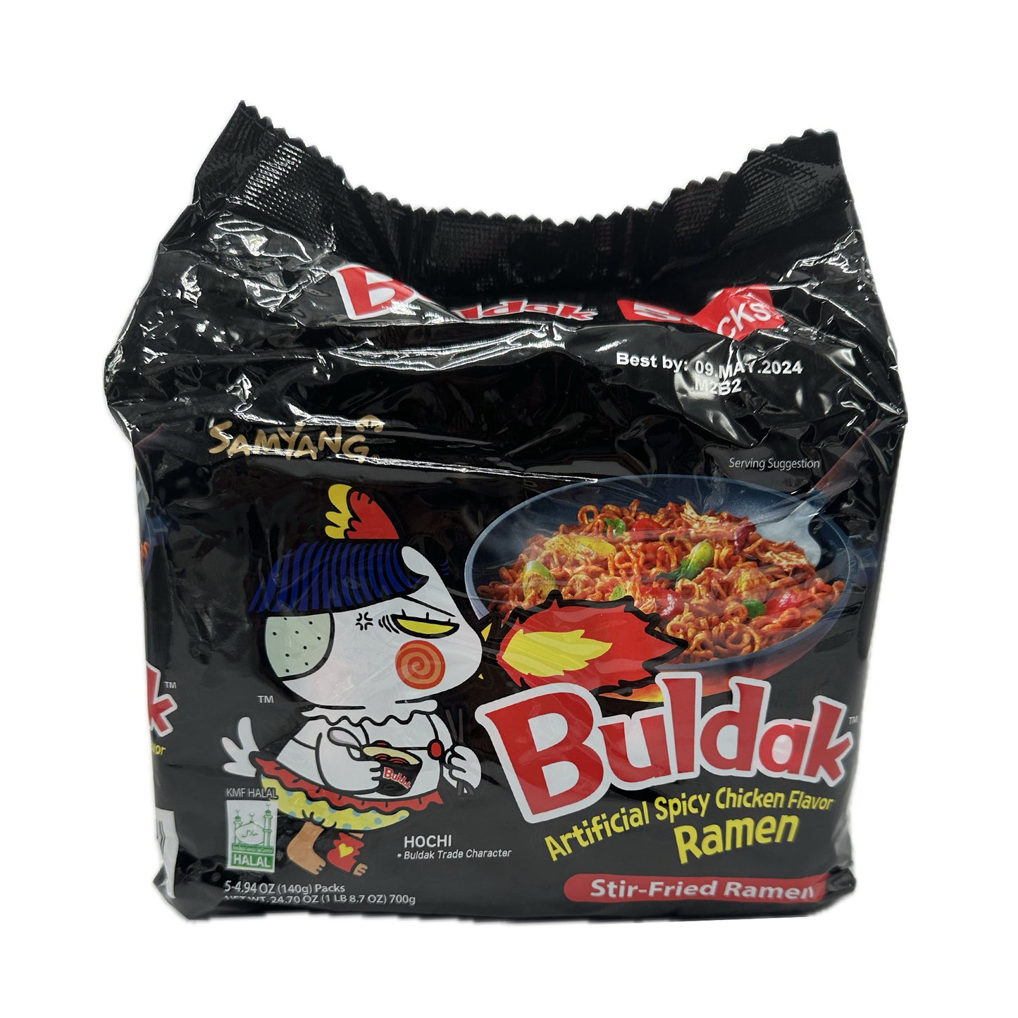 Samyang Buldak Spicy Chicken Flavor Stired- Fired Ramen, 4.94 oz (Pack of 5)