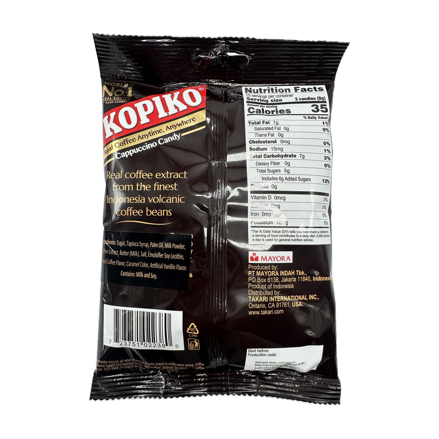 Kopiko Real Coffee Anytime, Anywhere Cappuccino Candy - 4.23oz