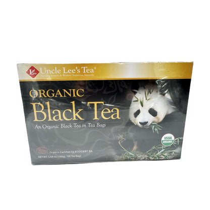 Organic Black Tea Uncle Lee's Tea Brand 100 Tea Bags - 5.64g