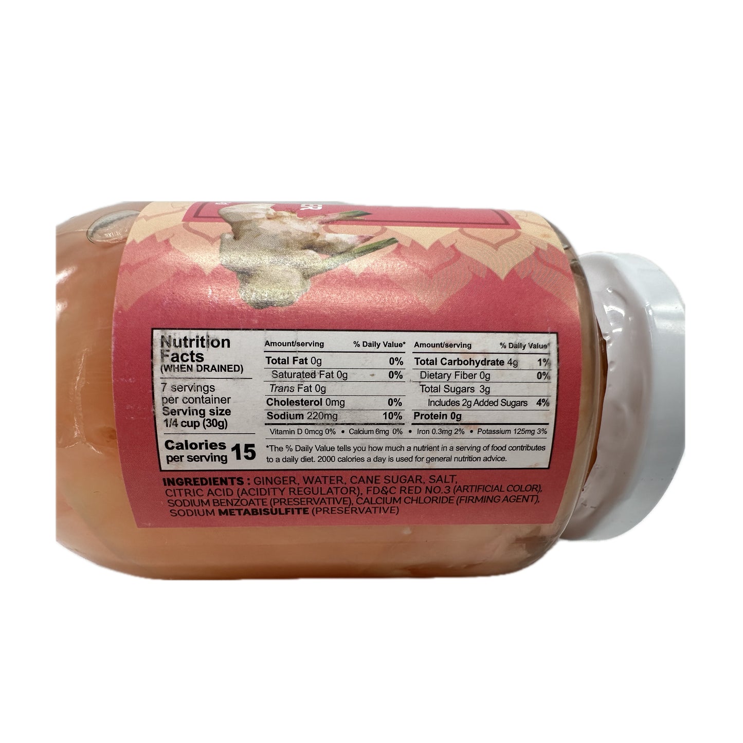 Sliced Pickled Ginger in Brine Wangderm Brand ขิงแผ่นดอง - 454g