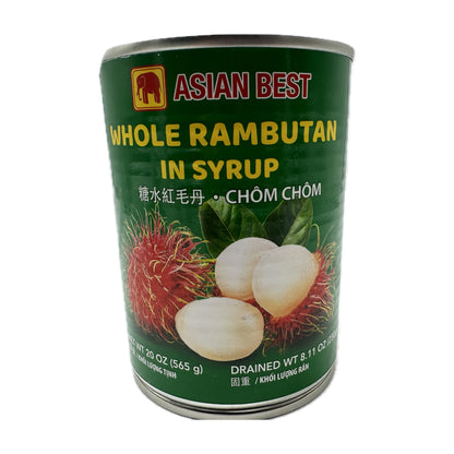 Asian Best Whole Rambutan in Syrup เงาะกระป๋อง - 8.11oz