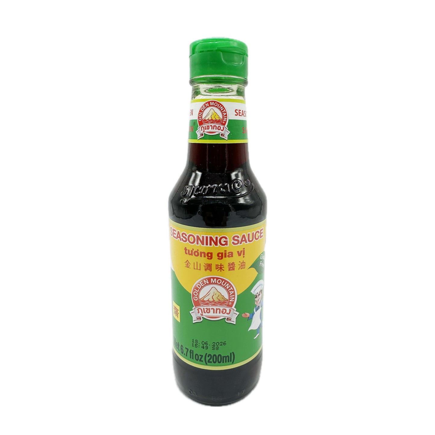 Golden Mountain Brand Seasoning Sauce Green Cap size Small ซอสปรุงรสฝาเขียว ตราภูเขาทอง ขวดเล็ก - 6.8oz