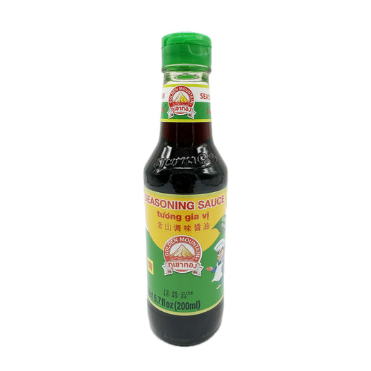 Golden Mountain Brand Seasoning Sauce Green Cap size Small ซอสปรุงรสฝาเขียว ตราภูเขาทอง ขวดเล็ก - 6.8oz