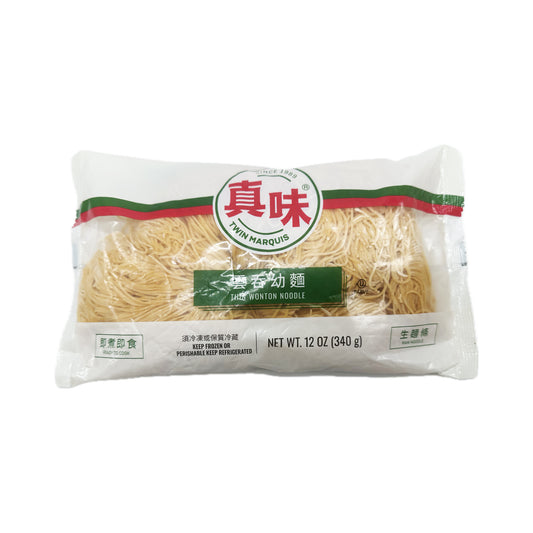 Thin Wonton Noodle Raw Noodle Twin Marquis - 12oz