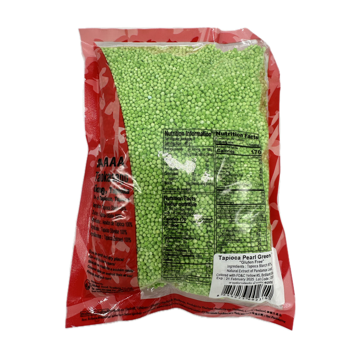 Green Tapioca Rice Red Drago Tapioca Pearl Green size S เม็ดสาคูสีเขียว - 14oz ...