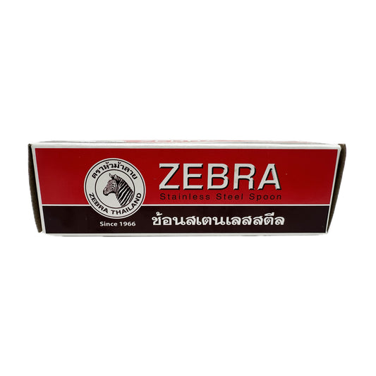 Zebra Spoon Pack of 12 Zebra Thai Chinese Asian Stainless Steel Rice Soup Spoons  ตราหัวม้าลาย ช้อนสแตนเลส แพ็ค 12